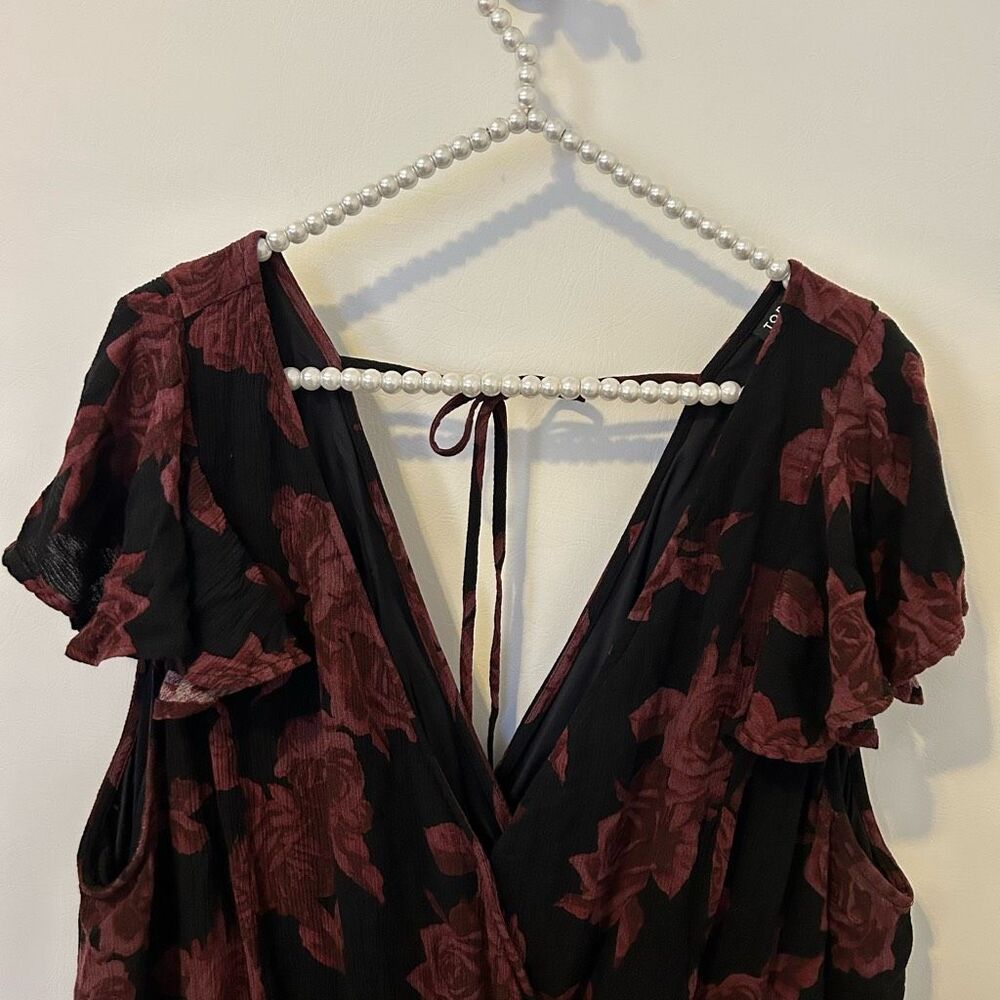 Torrid Black Red Floral Gauze Shorts Romper Size 3X witchy whimsigoth vamp goth - Picture 7 of 12